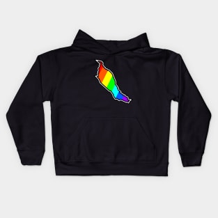 Denman Island Rainbow Colourful Silhouette - Keep Denman Weird Gift - Denman Island Kids Hoodie